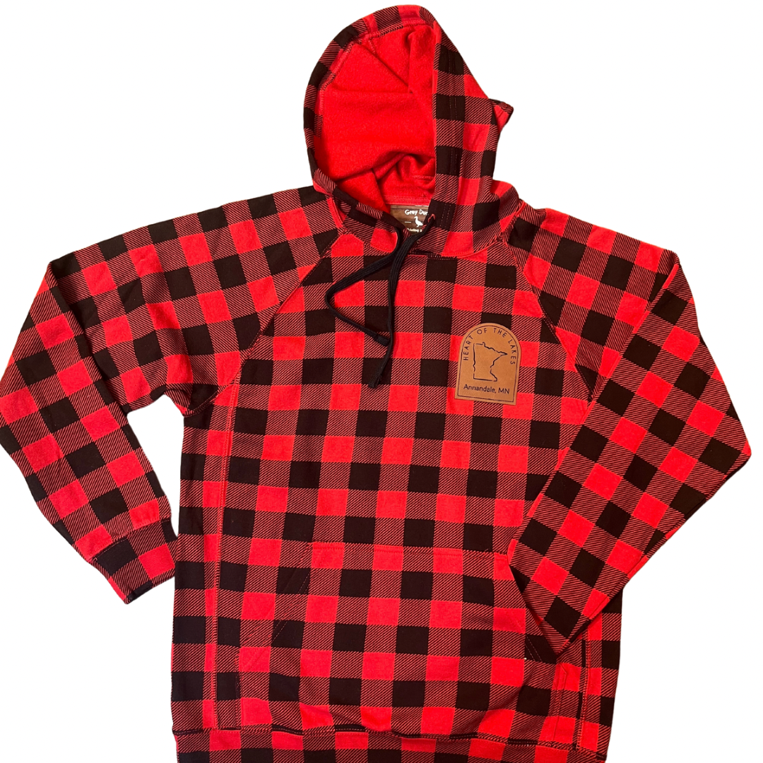 Buffalo Plaid Heart of the Lakes Hoodie