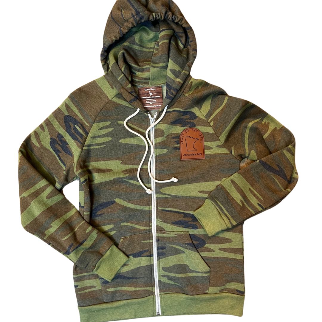 Camo Full Zip Heart of the Lakes Hoodie