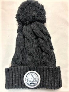 Grey Duck Twist knit Beanie