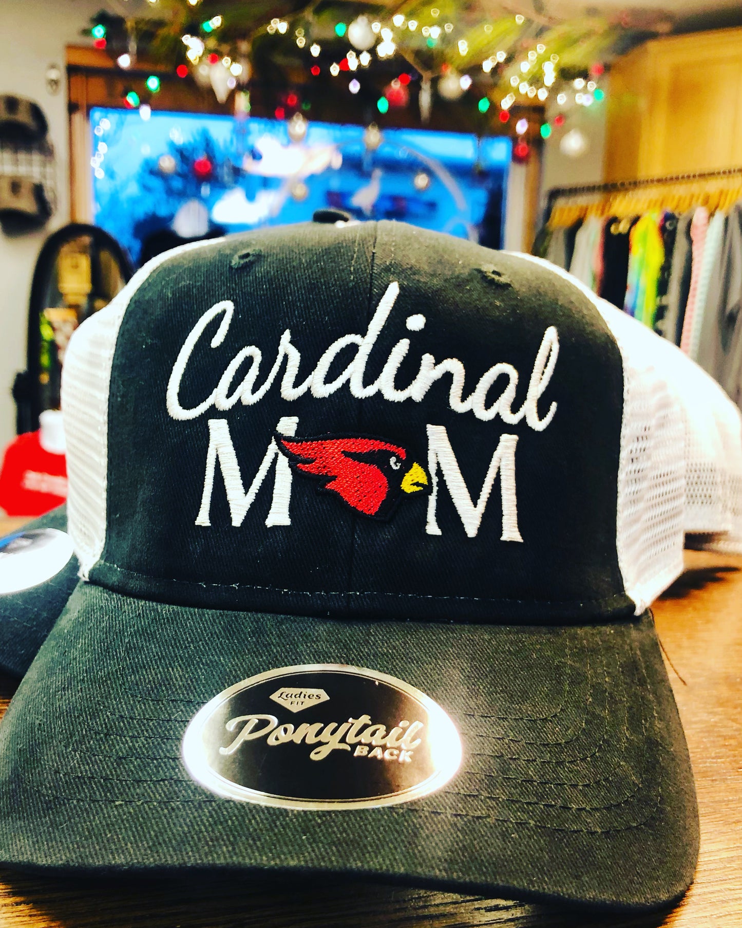 Cardinal Mom Ponytail Back Hat
