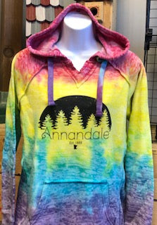 Annandale Burnout V-Notch Ladies and Girls Hooded Sweatshirt
